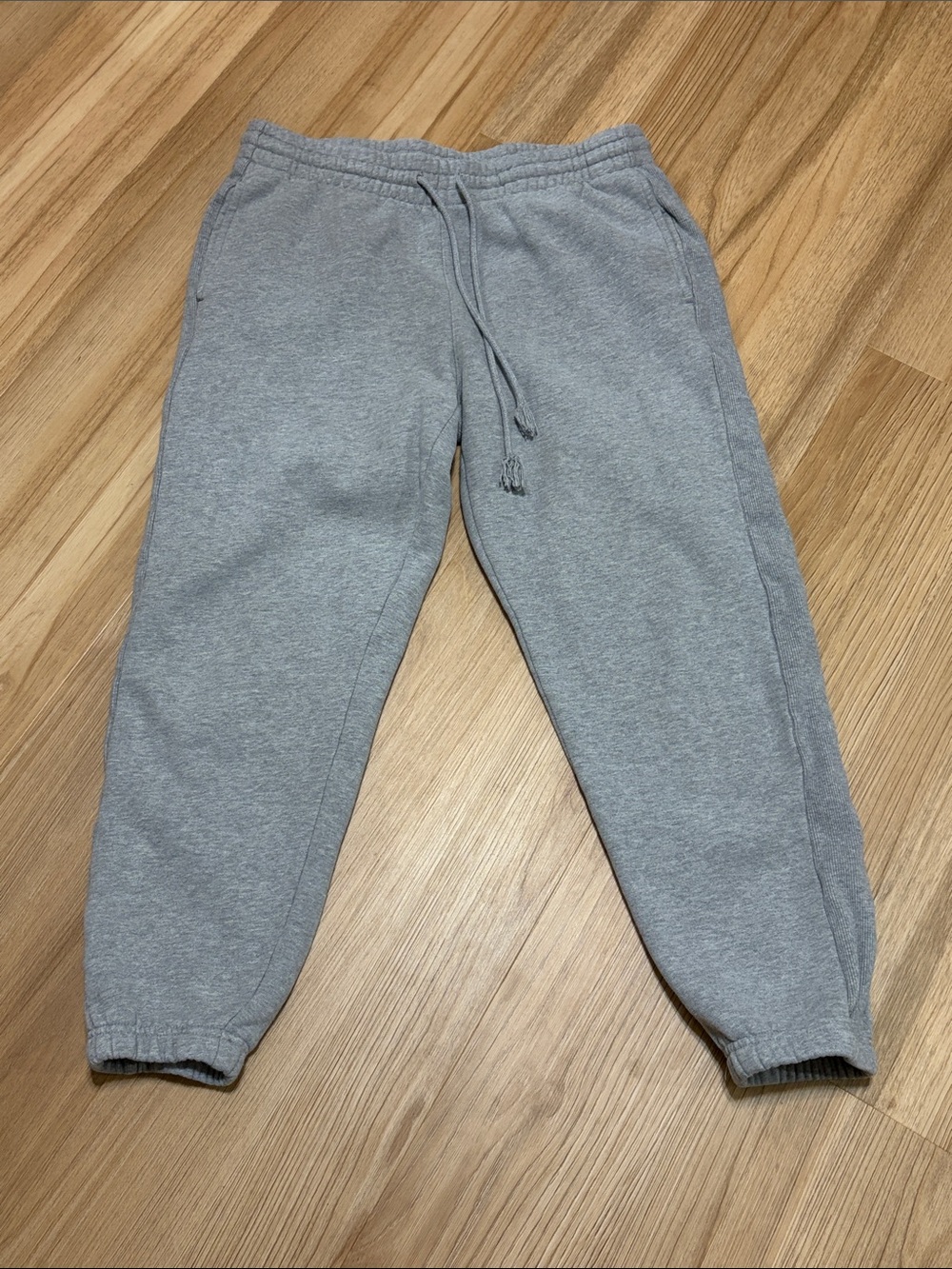 Aritzia Tna Cozy Fleece Boyfriend Gray Jogger Sweatpants Large